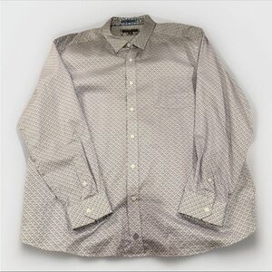 Johnston & Murphy Mens XXL Purple Geometric Long Sleeve Dress Shirt Button Down